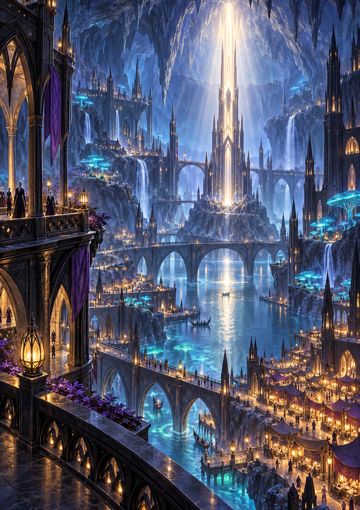 A stone city under a great cavern vault